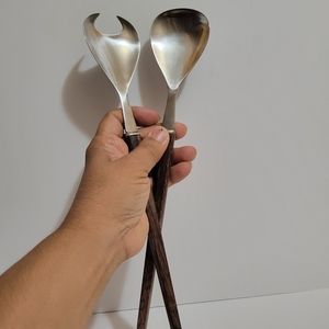 Vintage Danish Lundtofte Mid Century Modern Salad Serving Set